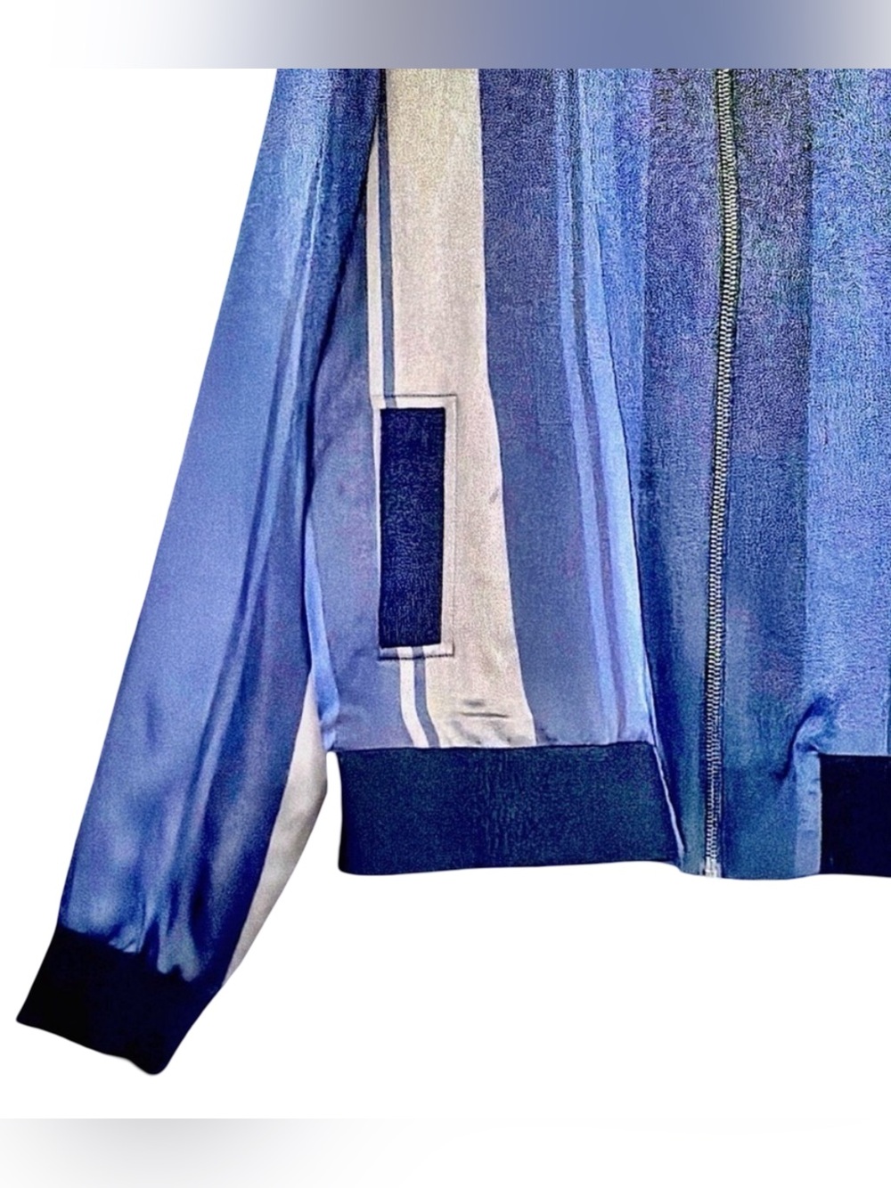 Nordstrom Collection Silk Striped
Bomber Jacket | Luxe Twill | Modern Classic - Picture 6 of 10